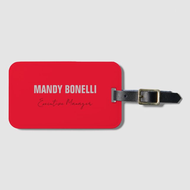 Etiqueta De Bagagem Nome de adição moderno e elegante profissional (Frente Horizontal)