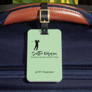 Etiqueta De Bagagem Nome de golfista personalizado verde golfe
