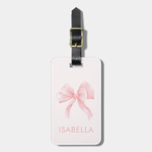 Etiqueta De Bagagem Nome de Menina Bonita Laço Rosa Coquete