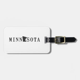 Etiqueta De Bagagem Nome de Minnesota com letra dada forma estado