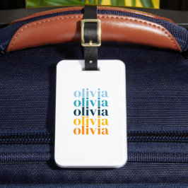 Etiqueta De Bagagem Nome de Repetição Mínimo Moderno Personalizado