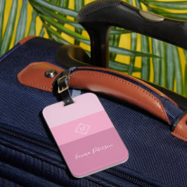Etiqueta De Bagagem Nome de Script Elegante do Monograma de Na moda, R