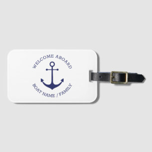 Etiqueta De Bagagem Nome do barco personalizado: bem-vindo Ancora náu