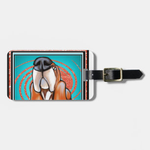 Etiqueta De Bagagem Nome do brilho do abstrato do pop art de Basset