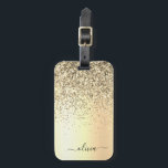 Etiqueta De Bagagem Nome do Glam do Monograma Dourado Glitter Metal<br><div class="desc">Folha Dourada Folha Metálica Espessante Metálico Esmagada Monograma Nome e Marca Inicial ou Bagagem. Isto faz o doce e perfeito aniversário de 16 anos,  casamento,  chá de panela,  aniversário,  chá de fraldas ou festa de solteira presente para alguém que ama luxo de luxo e estilos quíticos.</div>