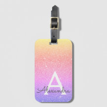 Nome do Monograma da Glitter Glitter Púrpura Cor-d