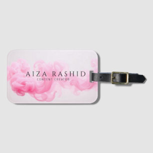 Etiqueta De Bagagem Nome do Monograma Personalizado do Mapa Pink do Vi