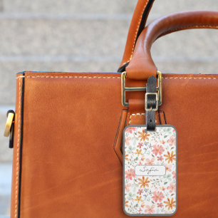 Etiqueta De Bagagem Nome do padrão laranja amarelo Marca de bagagem