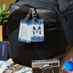 Etiqueta De Bagagem Nome do Script de Traveler Na moda Personalize Mon