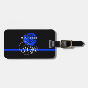 Etiqueta De Bagagem Nome feito sob encomenda cor-de-rosa fino de Blue