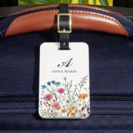 Etiqueta De Bagagem Nome Floral Chic Personalizado