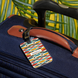 Etiqueta De Bagagem Nome Geométrico Personalizável do Cute Boho