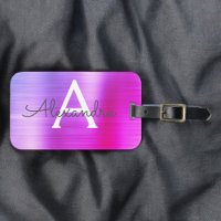 Nome inicial do monograma de metal com pinça rosa-