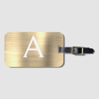Nome inicial do monograma Dourado de luxo escovado