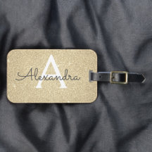 Nome Monograma Brilho Glitter Dourado