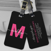 Nome Monograma Rosa Feminino Moderno Personalizado