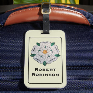 Etiqueta De Bagagem Nome, Papel Enchido Yorkshire White Rose