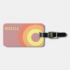 Etiqueta De Bagagem Nome personalizado Alvo Arco-íris – rosa, Pêssego