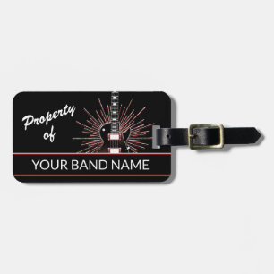 Etiqueta De Bagagem Nome Personalizado Banda de Violão Merch Rock Roll