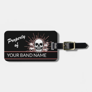 Etiqueta De Bagagem Nome Personalizado Banda Ossos do crânio Rock Punk