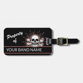 Etiqueta De Bagagem Nome Personalizado Banda Ossos do crânio Rock Punk