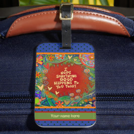 Etiqueta De Bagagem Nome Personalizado Citação de Coração Floral Nome 