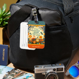 Etiqueta De Bagagem Nome Personalizado Citação de Coração Floral Nome 