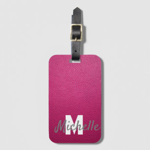 Etiqueta De Bagagem nome personalizado cor-de-rosa rosa