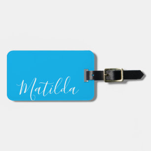 Etiqueta De Bagagem Nome Personalizado de Cor Sólida Simples