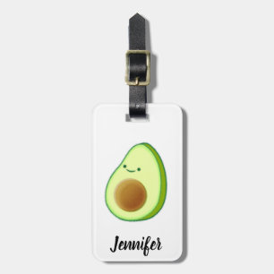 Etiqueta De Bagagem Nome Personalizado de Desenho Avocado Bonito