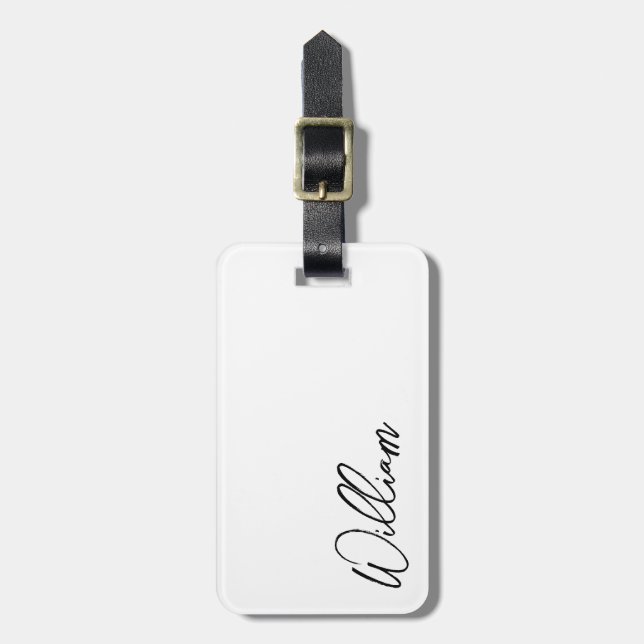 Etiqueta De Bagagem Nome Personalizado de Script Moderno (Frente Vertical)