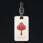 Etiqueta De Bagagem Nome Personalizado do Cogumelo Rosa Retroativo<br><div class="desc">Marca de Bagagem do Cogumelo Rosa Retroativa Nome Personalizado do Cogumelo</div>