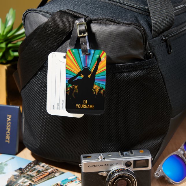 Etiqueta De Bagagem Nome personalizado do DJ de música (Frente e Verso)