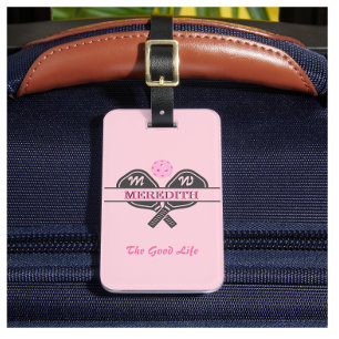 Etiqueta De Bagagem Nome Personalizado do Monograma do Gal Pickleball