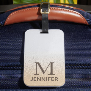 Etiqueta De Bagagem Nome Personalizado do Monograma Elegante Iridescen