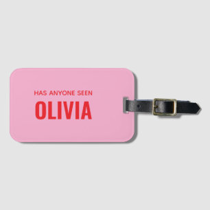 Etiqueta De Bagagem Nome Personalizado do Monograma Engraçado Moderno