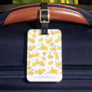 Etiqueta De Bagagem Nome Personalizado do Padrão Moderno Pastel Citrus