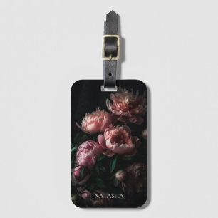 Etiqueta De Bagagem Nome Personalizado Feminino Floral Rosa Floral Ele