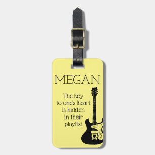 Etiqueta De Bagagem Nome Personalizado Moderno Guitarra Elétrica Minim