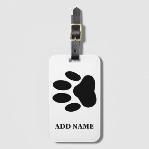 Etiqueta De Bagagem Nome Personalizado Pawprint do Cão