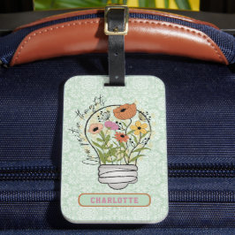 Etiqueta De Bagagem Nome Personalizado Pensamentos Positivos Inspiraçã