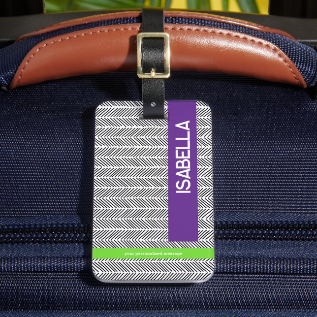 Etiqueta De Bagagem Nome personalizado | Personalizado (Frente Insitu 2)