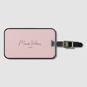 Etiqueta De Bagagem Nome Personalizado Personalizado de Cor-de-Rosa Es
