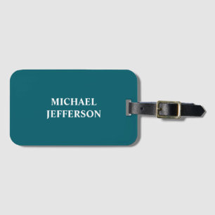 Etiqueta De Bagagem Nome Personalizado Personalizado de Cor do Teal Es