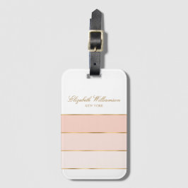 Etiqueta De Bagagem Nome Personalizado Rosa Dourado