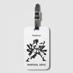 Etiqueta De Bagagem Nome Personalizado, Texto e Cor Artes Marciais