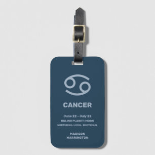 Etiqueta De Bagagem Nome Personalizado / Texto Signo de Câncer