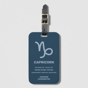 Etiqueta De Bagagem Nome Personalizado / Texto - Símbolo Zodiac Capric