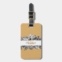 Nome Personalizável Rosas Dourados Monograma de Qu