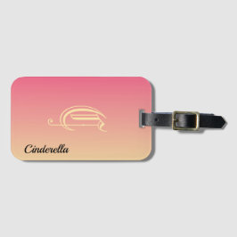 Etiqueta De Bagagem Nome simples, cor-de-rosa e dourado personalizado